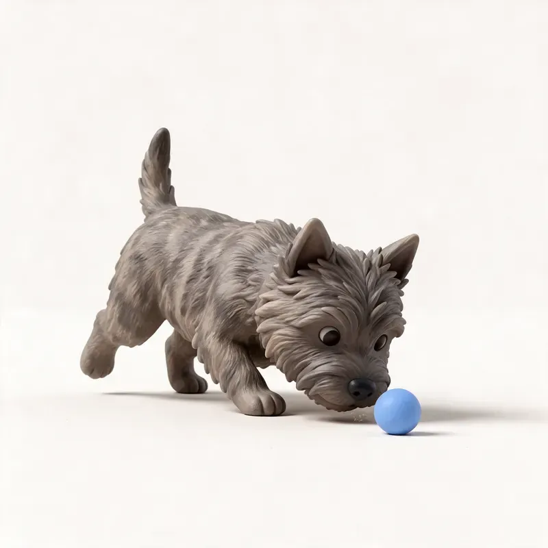 Cairn terrier: haciendo ejercicio (ilustración)