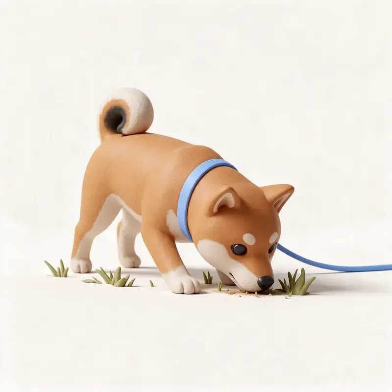 Shiba inu: haciendo ejercicio (ilustración)