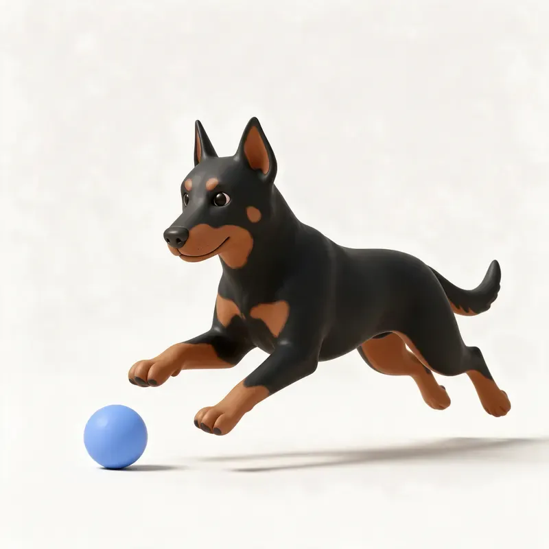 Pastor de Beauce (Beauceron): haciendo ejercicio (ilustración)