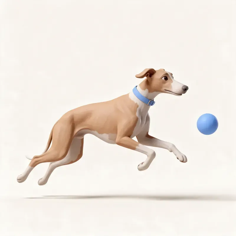 Galgo inglés (Greyhound): haciendo ejercicio (ilustración)