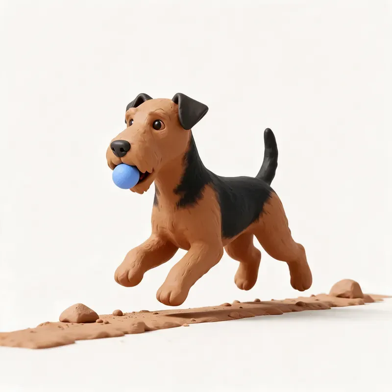 Airedale terrier: haciendo ejercicio (ilustración)