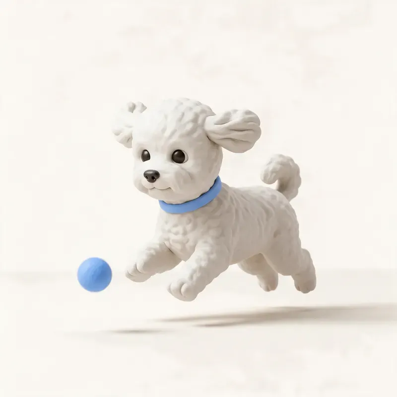Bichón frisé: haciendo ejercicio (ilustración)