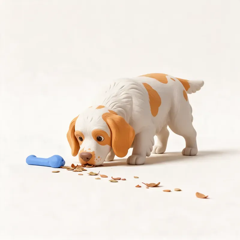 Clumber spaniel: haciendo ejercicio (ilustración)