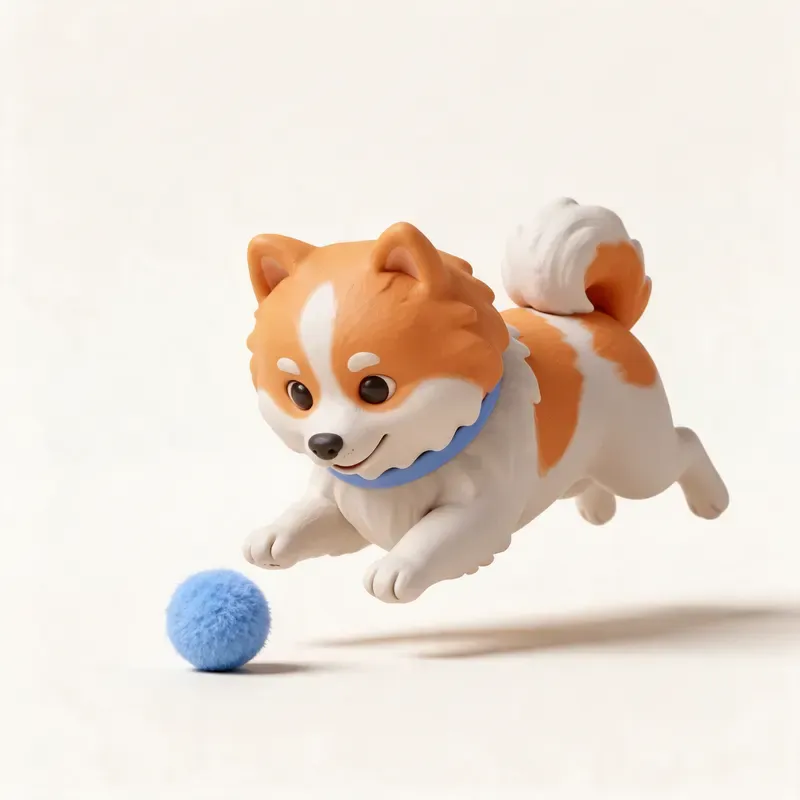 Pomerania (Spitz enano): haciendo ejercicio (ilustración)