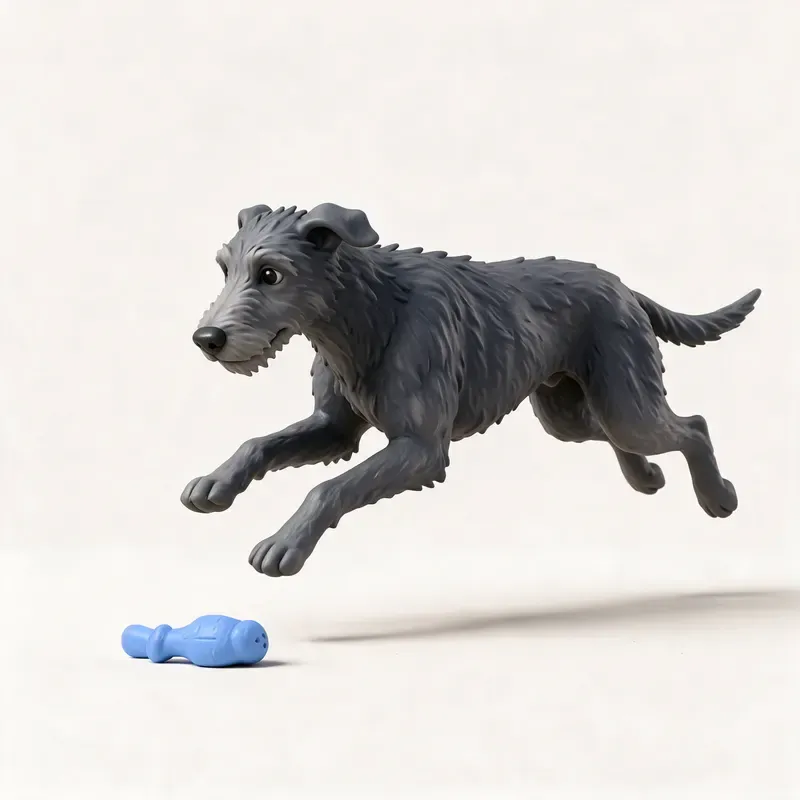 Lebrel escocés (Deerhound): haciendo ejercicio (ilustración)
