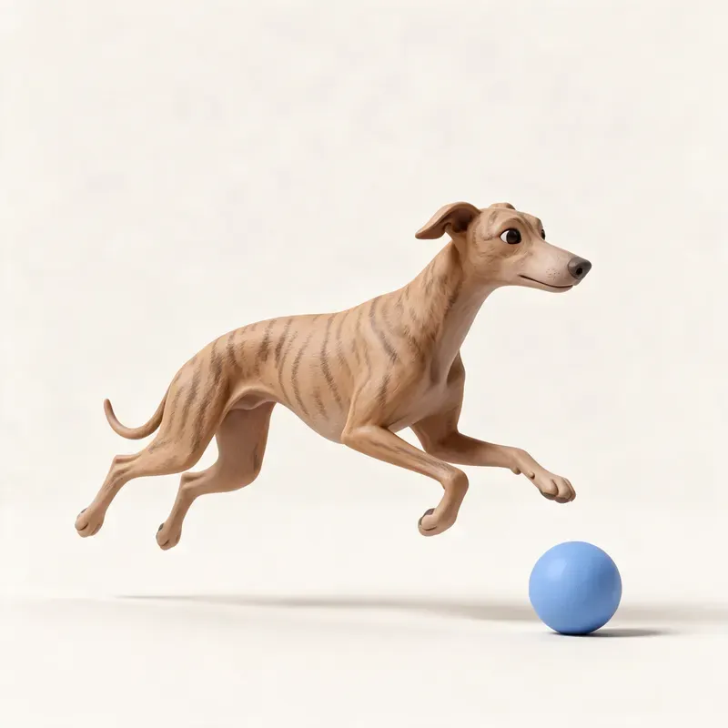Galgo español: haciendo ejercicio (ilustración)
