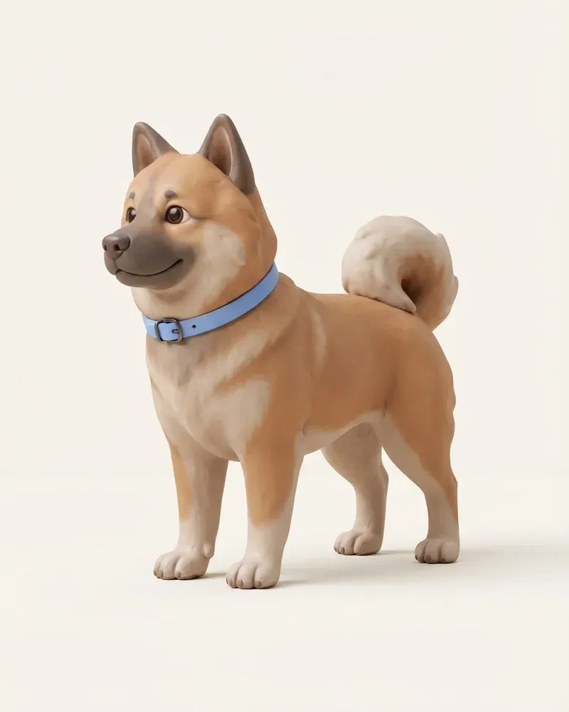 Ilustración 3D de un eurasier