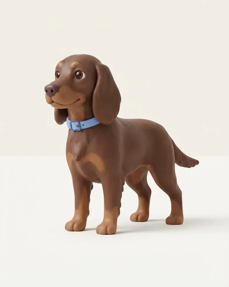 Ilustración 3D de un field spaniel