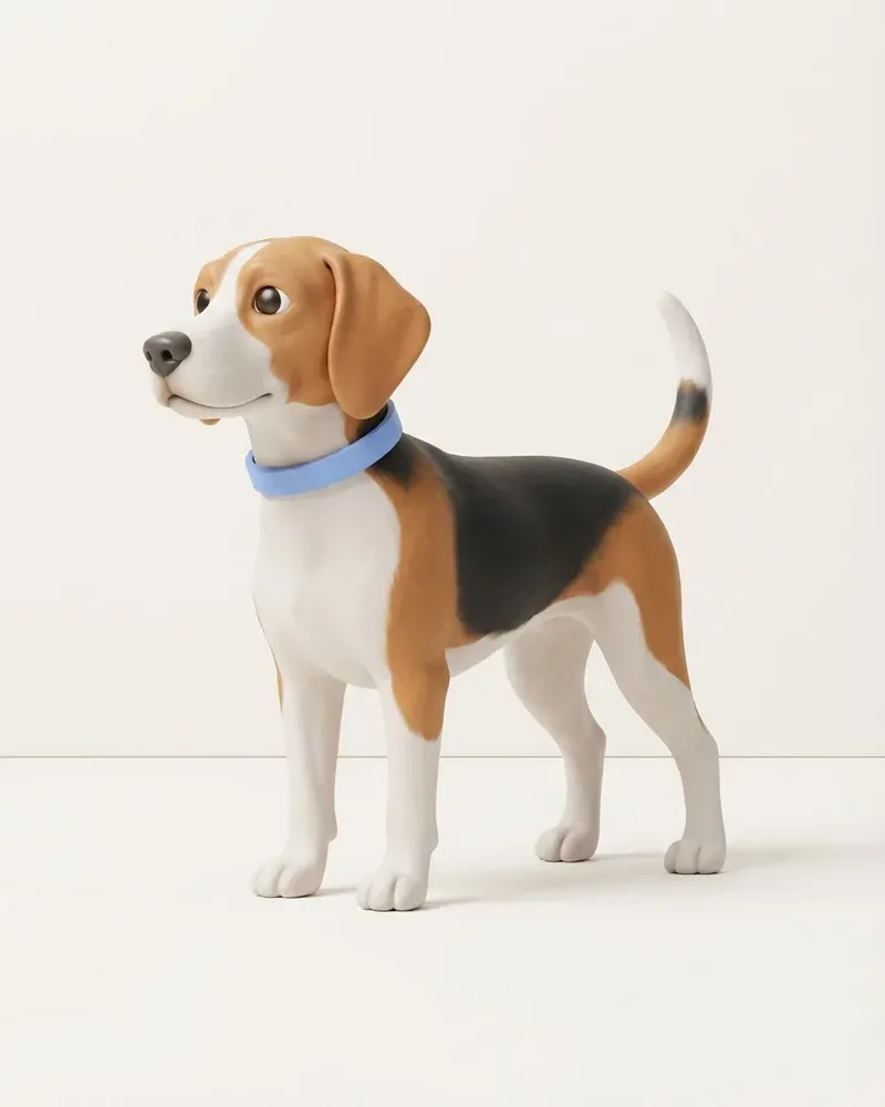 Ilustración 3D de un foxhound inglés