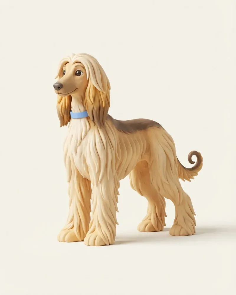 Ilustración 3D de un galgo afgano