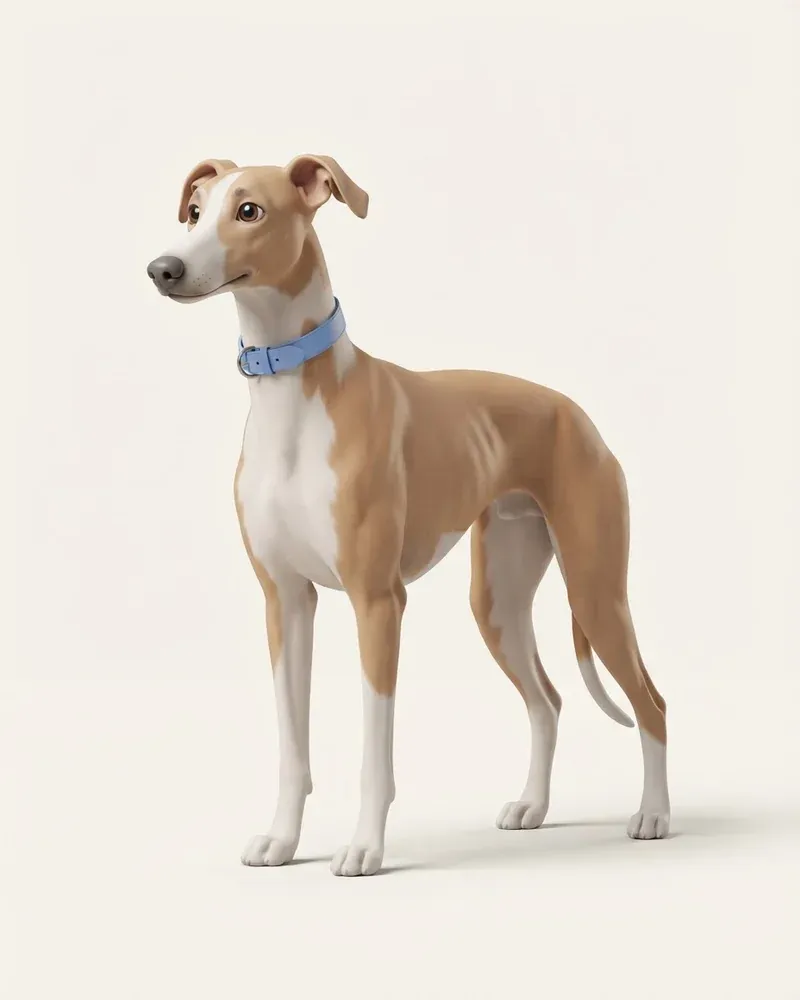 Ilustración 3D de un galgo inglés (greyhound)