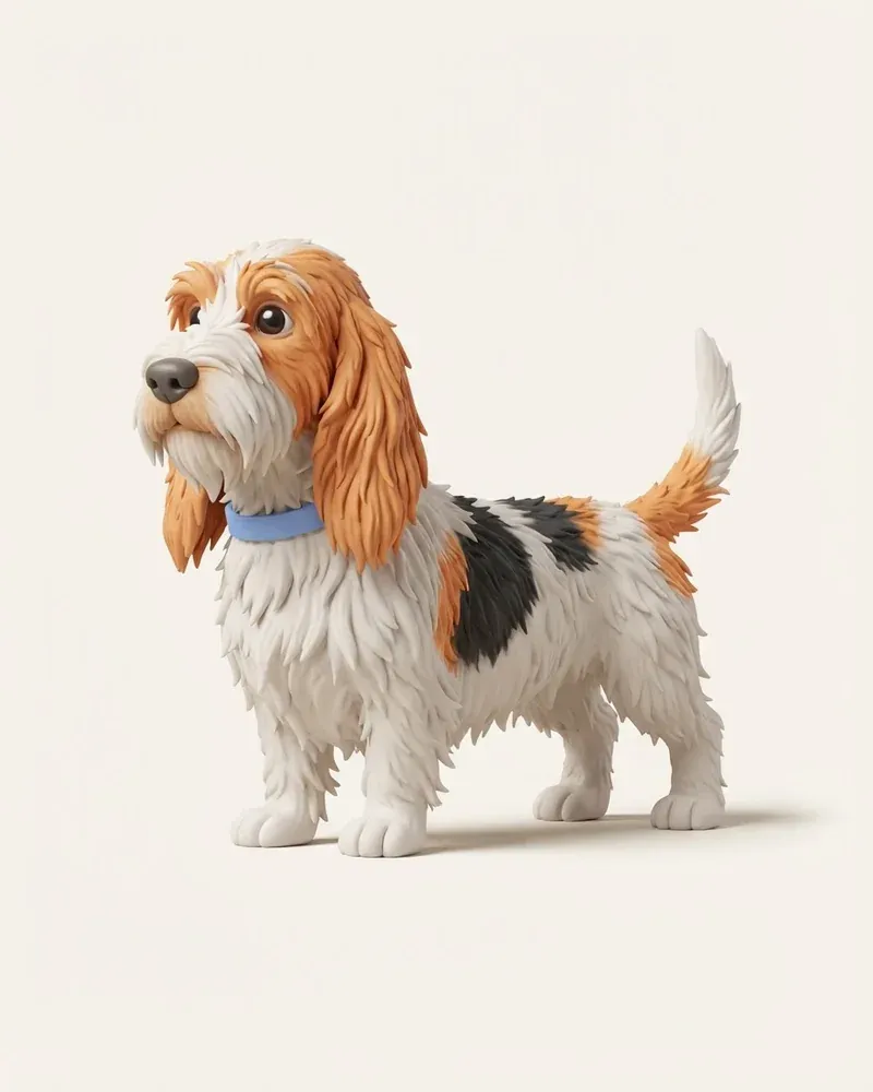 Ilustración 3D de un gran basset grifón vendeano