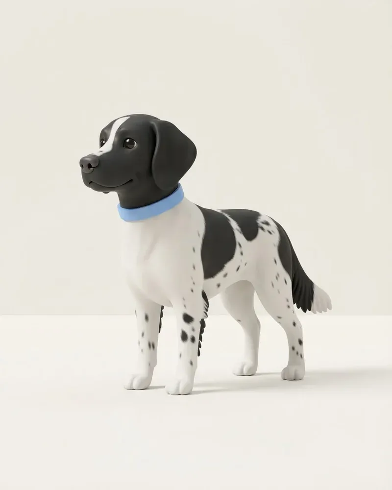 Ilustración 3D de un gran münsterländer