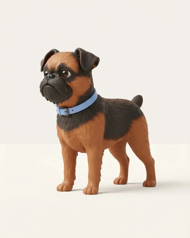 Ilustración 3D de un grifón belga