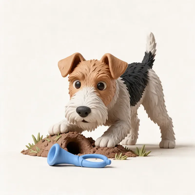 Fox terrier de pelo duro: un guiño a su origen (ilustración)