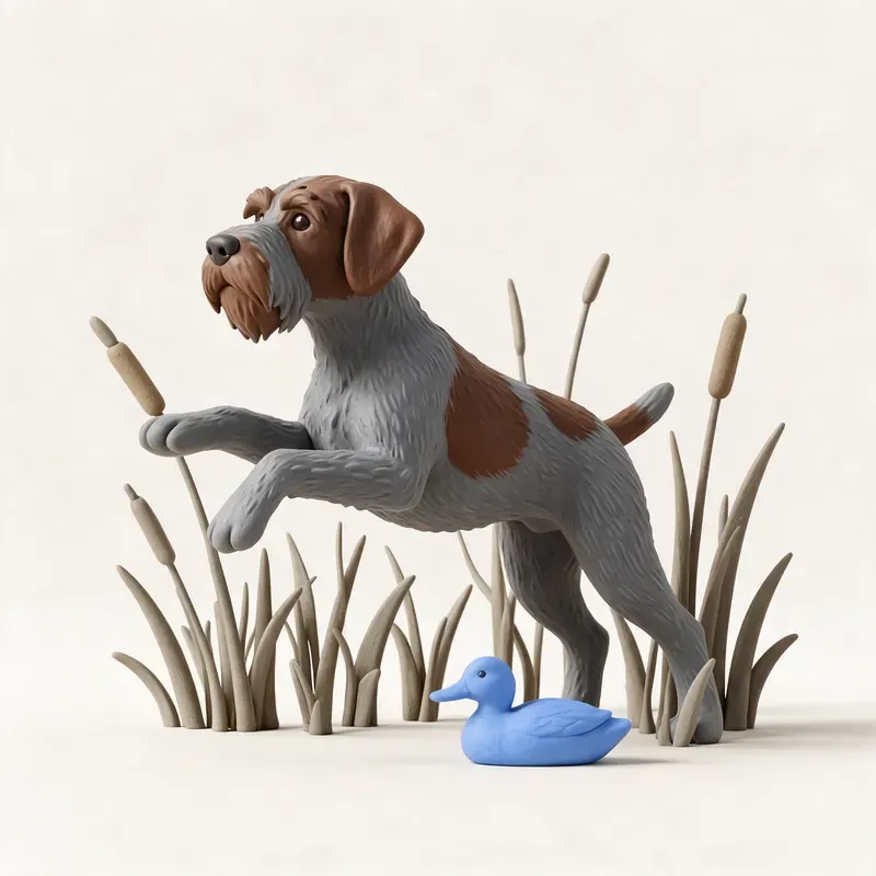 Grifón Korthals: un guiño a su origen (ilustración)
