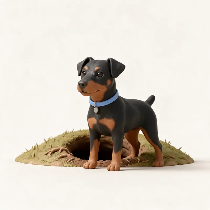Terrier alemán de caza: un guiño a su origen (ilustración)