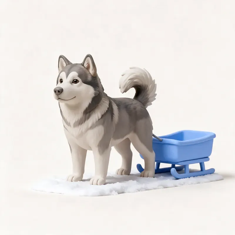 Alaskan malamute: un guiño a su origen (ilustración)