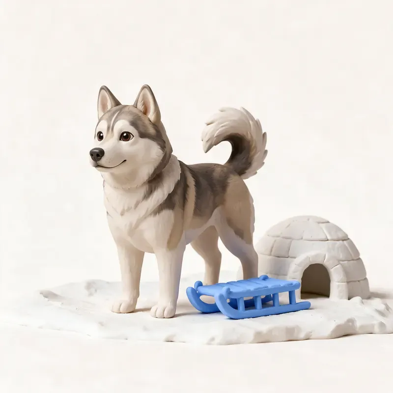 Perro esquimal canadiense: un guiño a su origen (ilustración)
