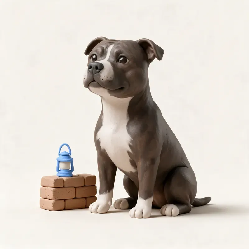 Staffordshire bull terrier: un guiño a su origen (ilustración)