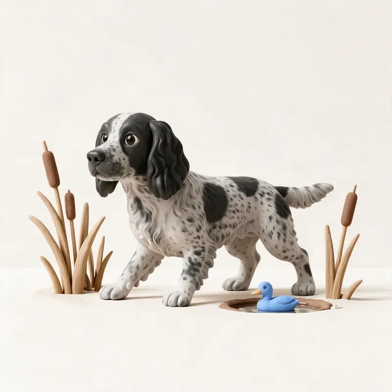 Spaniel azul de Picardía: un guiño a su origen (ilustración)
