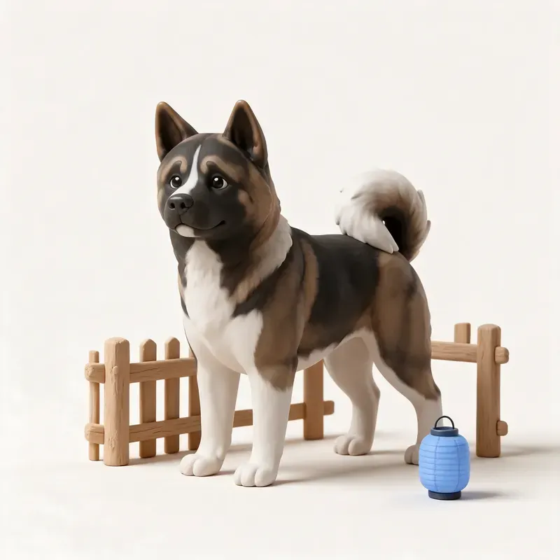 Akita americano: un guiño a su origen (ilustración)