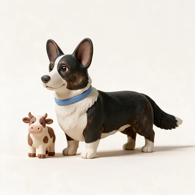 Corgi galés Cardigan: un guiño a su origen (ilustración)