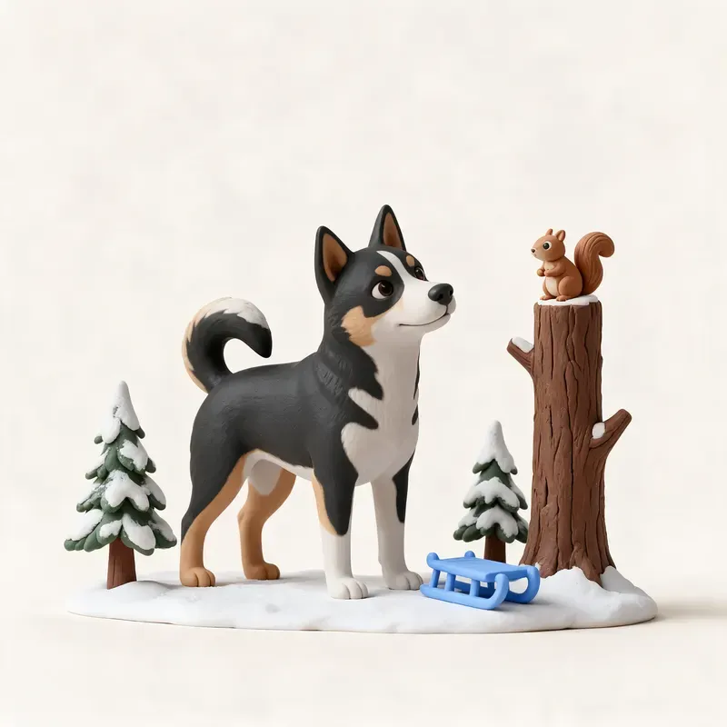 Laika de Siberia oriental: un guiño a su origen (ilustración)