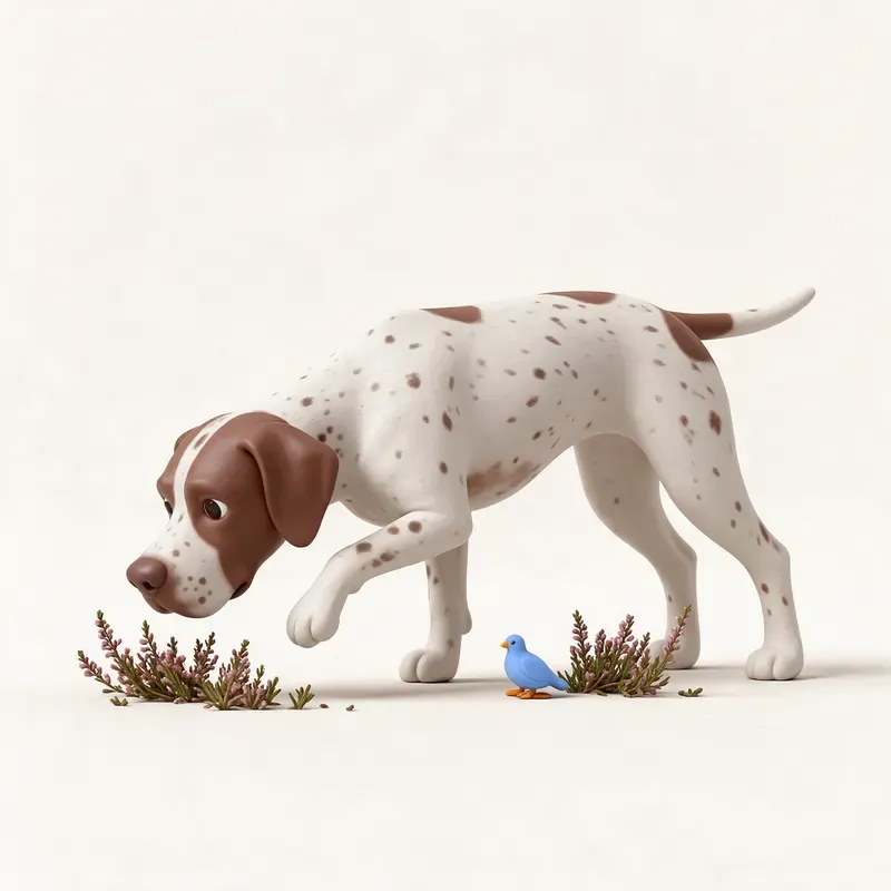 Perro de muestra danés antiguo: un guiño a su origen (ilustración)