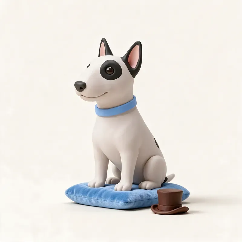 Bull terrier miniatura: un guiño a su origen (ilustración)