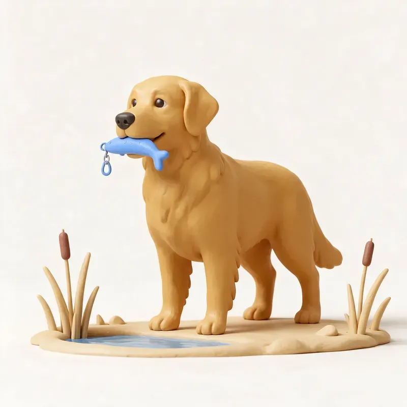 Golden retriever: un guiño a su origen (ilustración)
