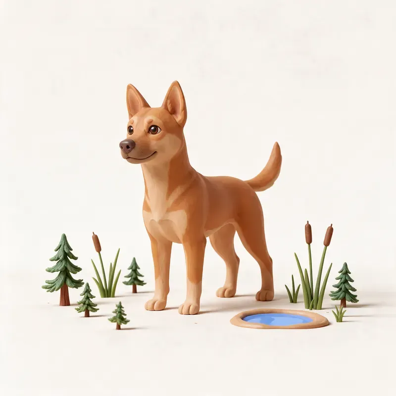 Carolina Dog: un guiño a su origen (ilustración)