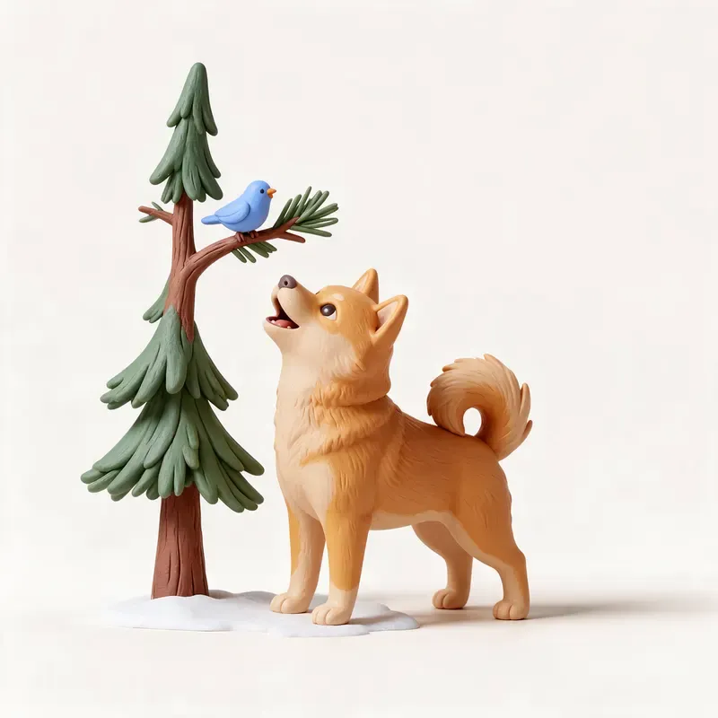 Spitz finlandés: un guiño a su origen (ilustración)
