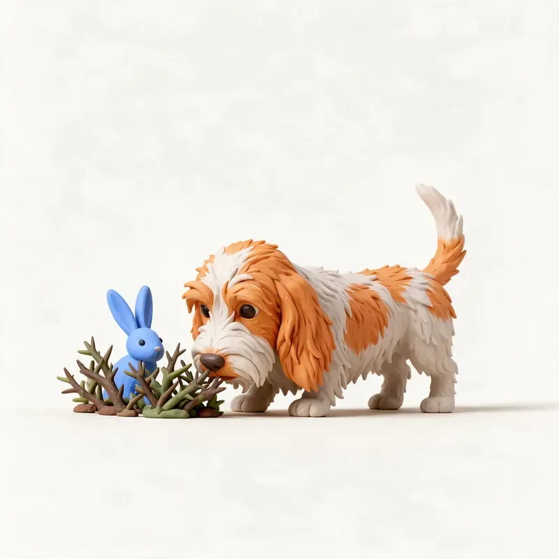 Pequeño basset grifón vendeano: un guiño a su origen (ilustración)