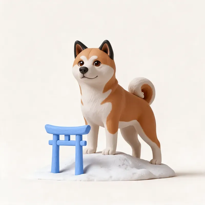 Akita inu: un guiño a su origen (ilustración)