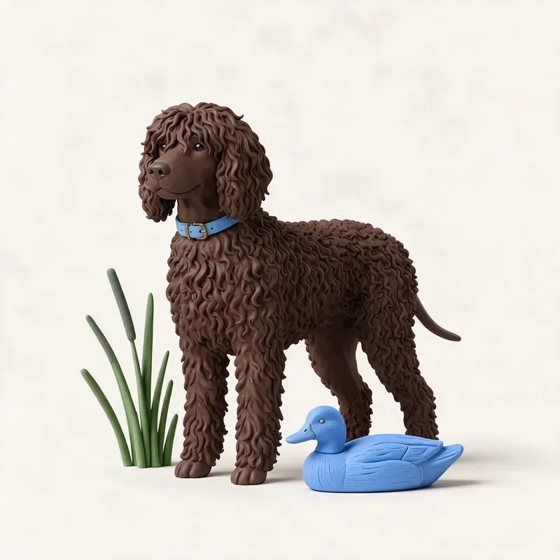 Spaniel de agua irlandés: un guiño a su origen (ilustración)