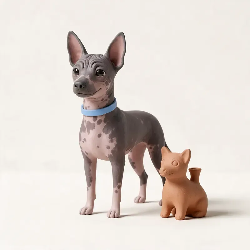 Perro sin pelo del Perú: un guiño a su origen (ilustración)