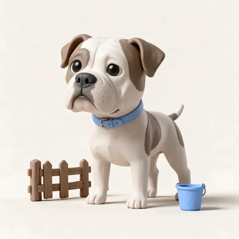 Bulldog americano: un guiño a su origen (ilustración)