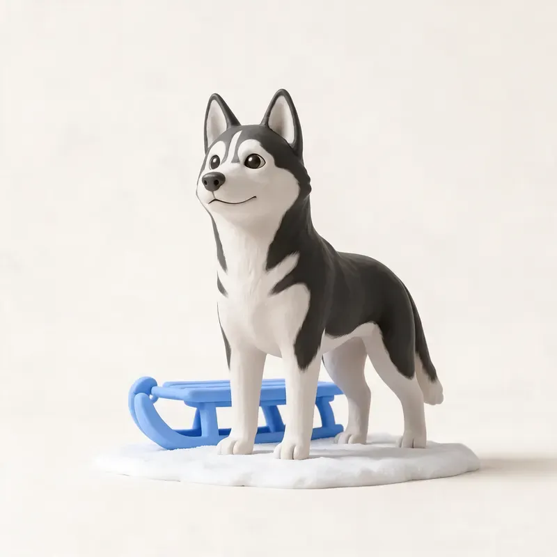 Husky siberiano: un guiño a su origen (ilustración)