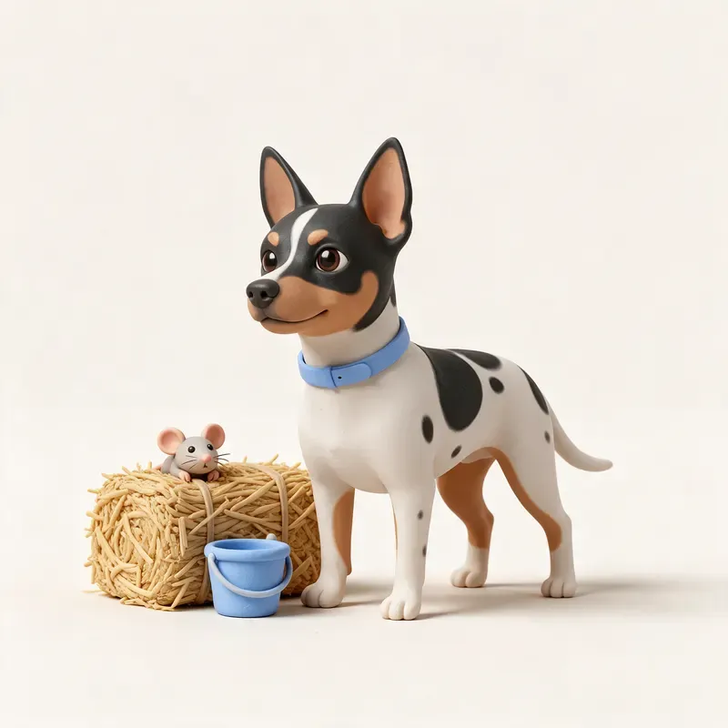 Rat terrier americano: un guiño a su origen (ilustración)