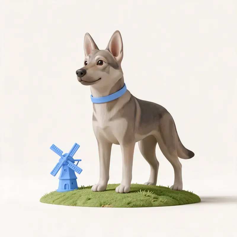 Perro lobo de Saarloos: un guiño a su origen (ilustración)