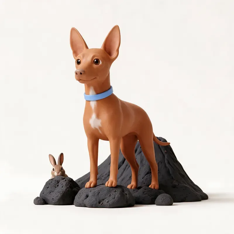 Cirneco del Etna: un guiño a su origen (ilustración)