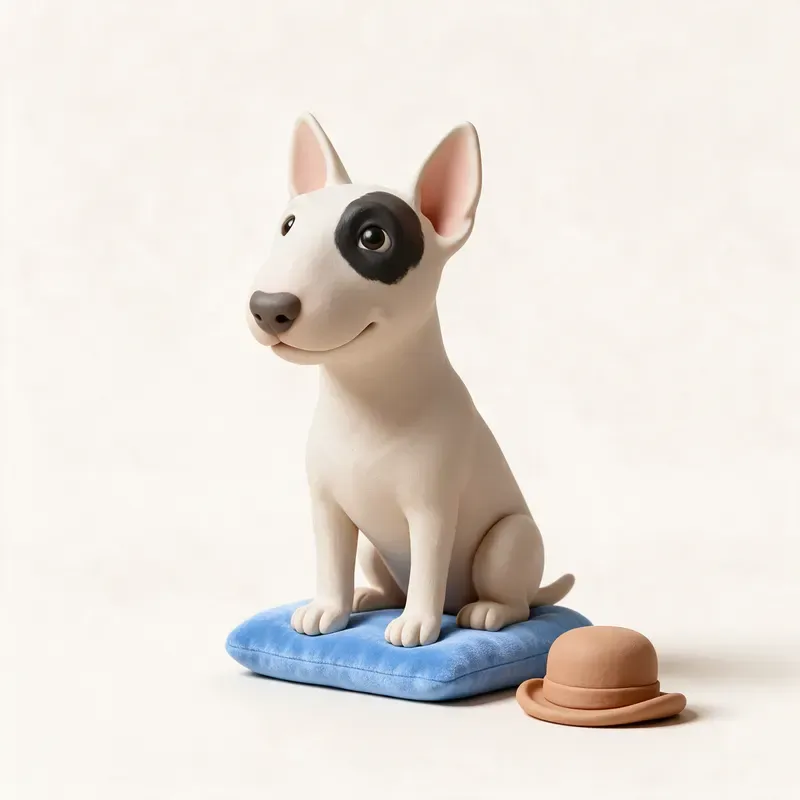 Bull terrier: un guiño a su origen (ilustración)