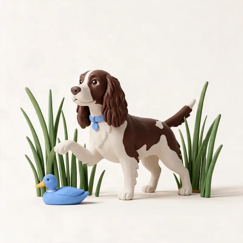 Springer spaniel inglés: un guiño a su origen (ilustración)