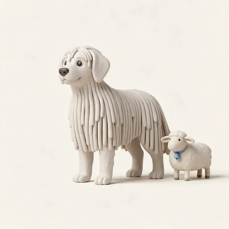 Komondor: un guiño a su origen (ilustración)