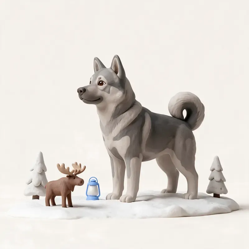 Jämthund (cazador de alces sueco): un guiño a su origen (ilustración)