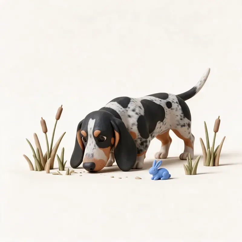Basset azul de Gascuña: un guiño a su origen (ilustración)
