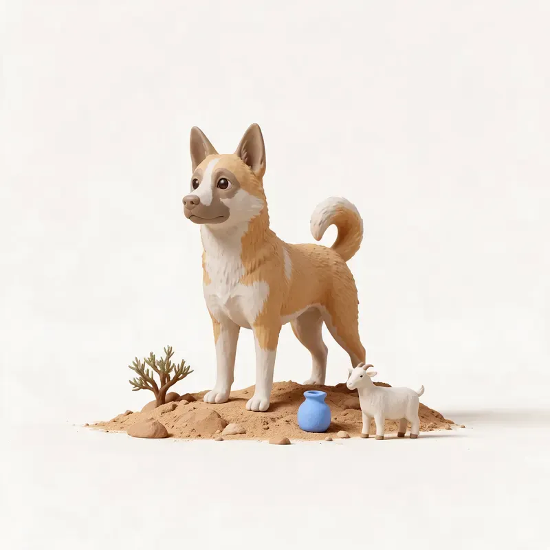 Perro de Canaán: un guiño a su origen (ilustración)