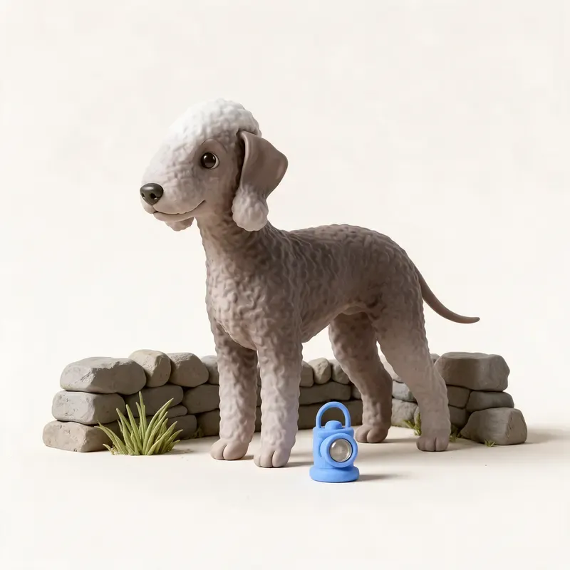 Bedlington terrier: un guiño a su origen (ilustración)