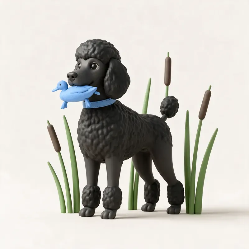 Caniche gigante: un guiño a su origen (ilustración)